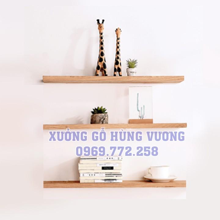 Bộ Kệ Gỗ Trang Trí Treo Tường 1 tấm 70x25x2cm và 2 tấm 60x15x2cm - Gỗ Thông Tự Nhiên