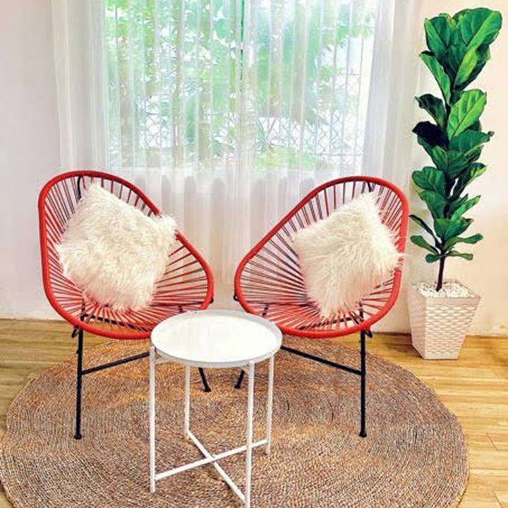 Thảm cói tròn trơn chụp ảnh decor 1m2