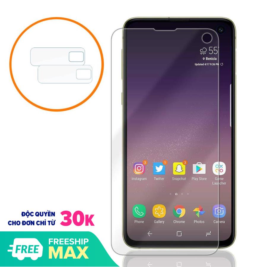[HCM]Combo cường lực dẻo Samsung S10e  4 dán camera và 2 decal lưng
