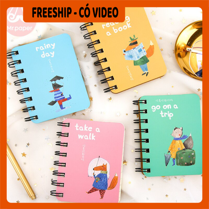 [FREESHIP] Sổ tay phong cách Hàn Quốc - Sổ tay ghi chép gáy xoắn - Bìa họa tiết - Đồ dùng học tập - Sổ tay ghi chú