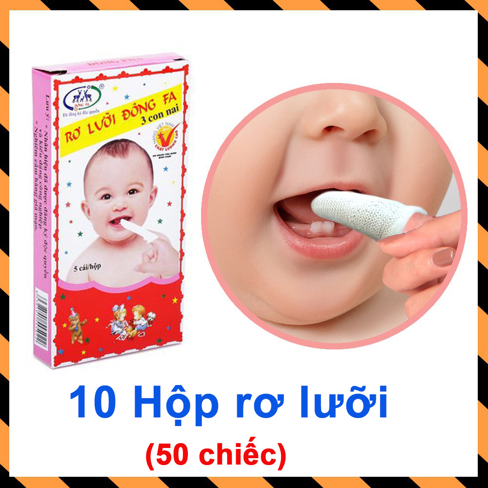 Combo 50 chiếc gạc rơ lưỡi cho bé sơ sinh Đông Fa, giúp vệ sinh rặng miệng cho bé dễ dàng