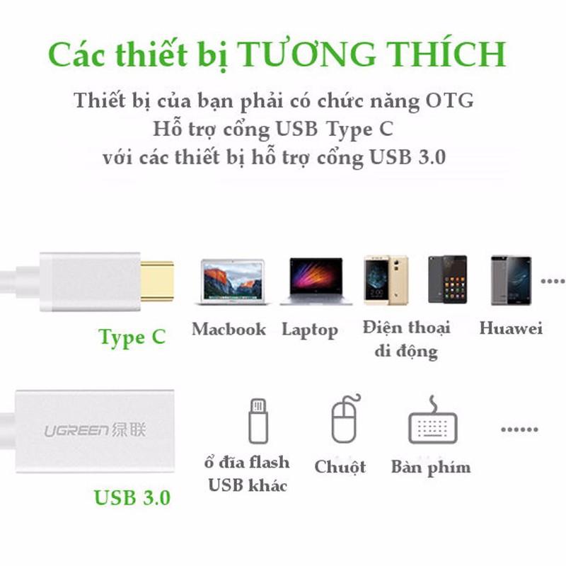 Cáp OTG USB Type C sang USB 3.0 chuẩn A cổng âm Ugreen 30645
