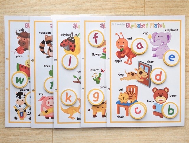 Học lệu cho bé : Bảng chữ cái tiếng anh alphabet match