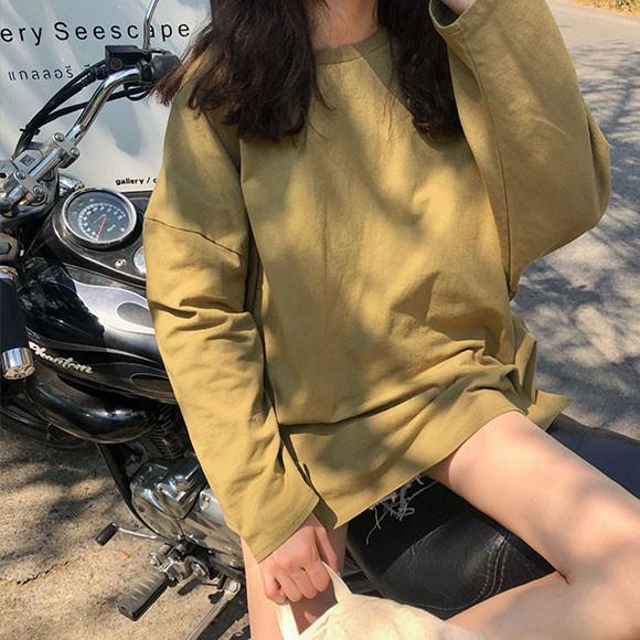[HCM]ÁO THUN NỮ TAY DÀI UNISEX OVERHAND