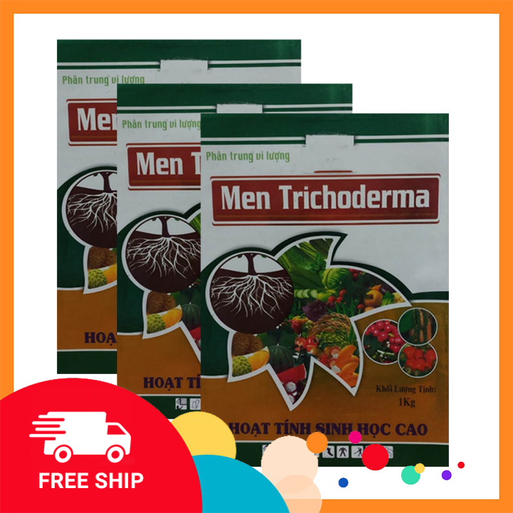 [HCM]Phân bón Men Trichoderma - Nấm vi sinh Trichoderma (Combo 3 bao mỗi bao 1 kg). Cung cấp chủng vi sinh vật có lợi  cung cấp trung vi lượng cho cây trồng. Cải tạo rễ ức chế nấm bệnh cải tạo mùn. Ủ rác thải. thành phân hữu cơ