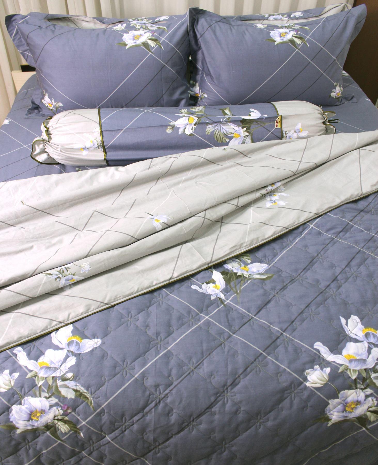 Bộ chăn ga gối cotton satin Julia J4 401BM (Bộ 5 món vỏ chăn)(180x200x25)