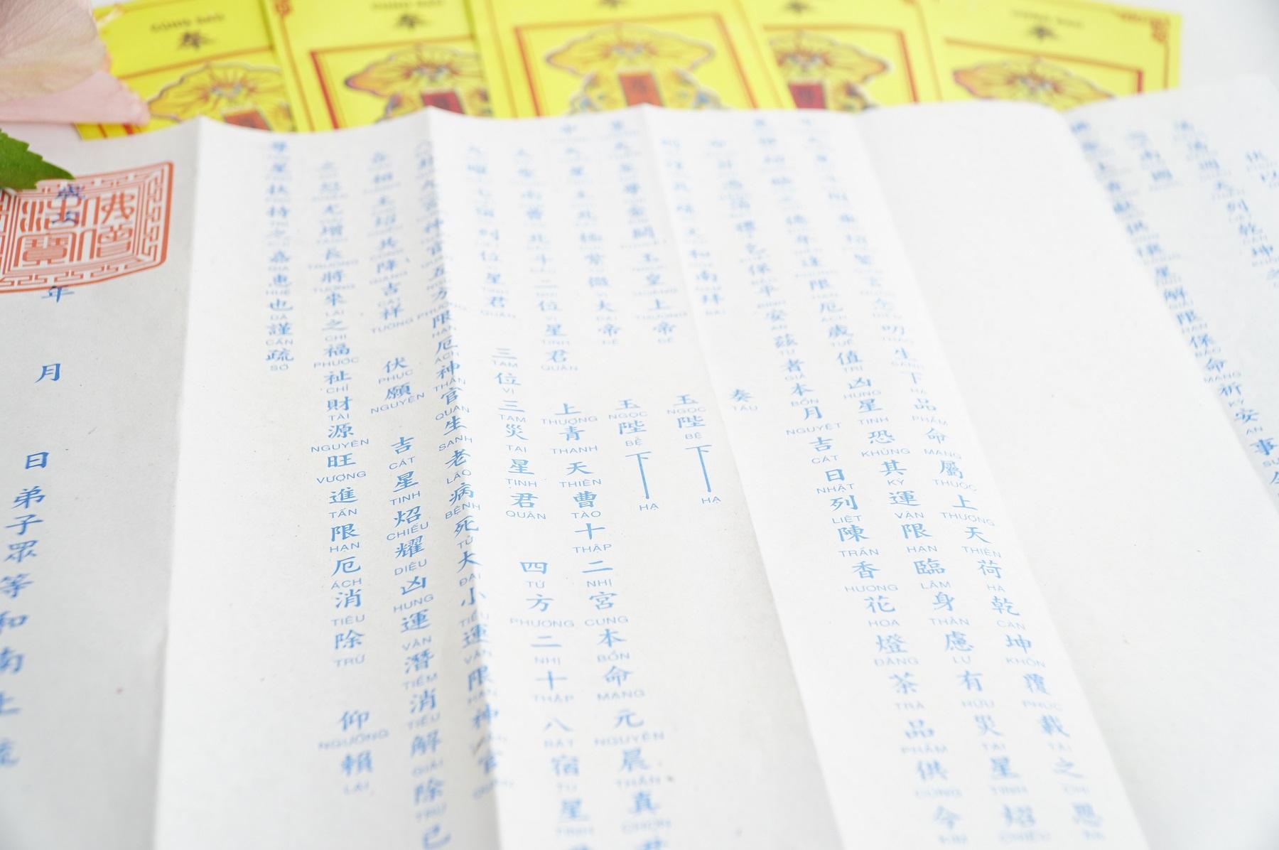 Tờ sớ cúng sao Tiếng Nôm và Tiếng Việt