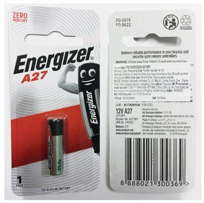 Pin A27 Energizer 12v  Pin remote cửa cuốn