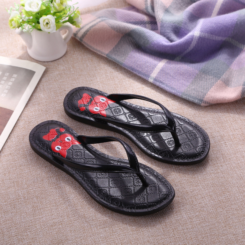 Dép xỏ ngón nữ đẹp đế thấp màu đen giá rẻ