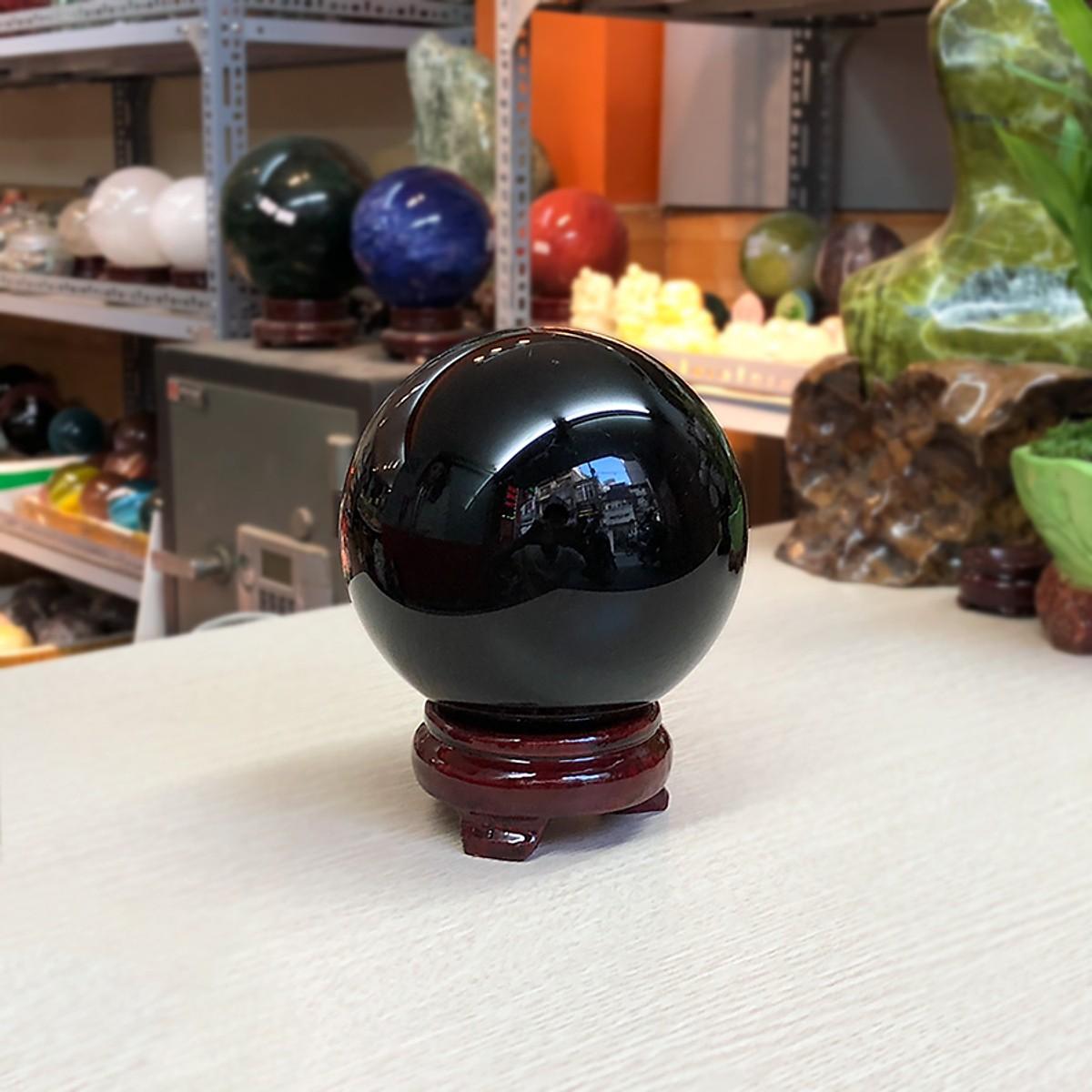 [FreeshipMAX] Quả cầu phong thủy đá Obsidian đen -1kg