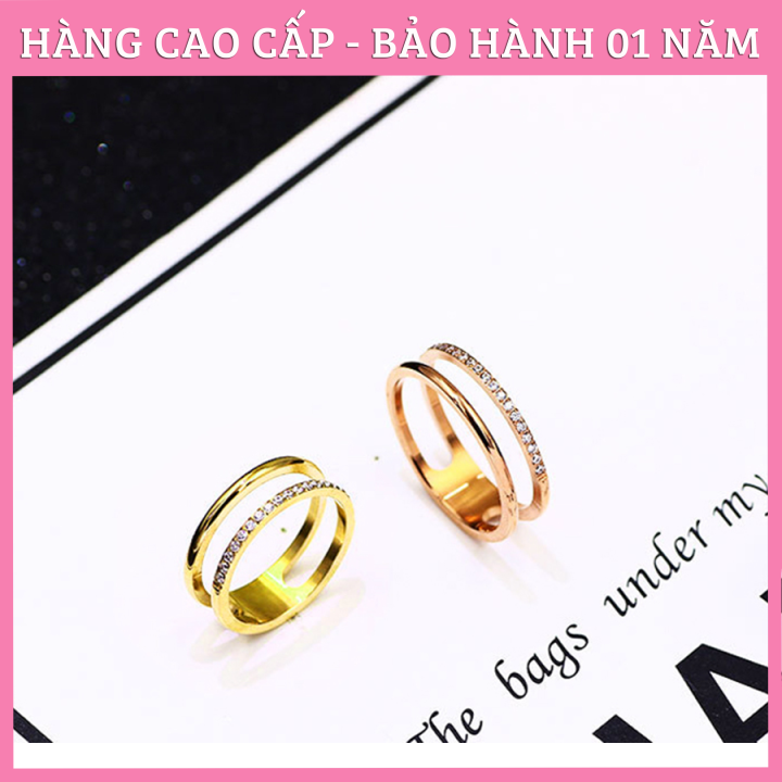 NHẪN TITAN 1 SỌC TRƠN 1 SỌC ĐÍNH ĐÁ TC116