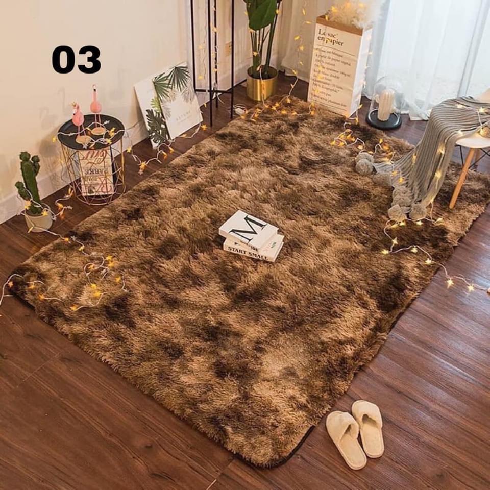 Thảm lông loang trải sàn 1m6x2m,thảm chụp hình, thảm trải phòng khách