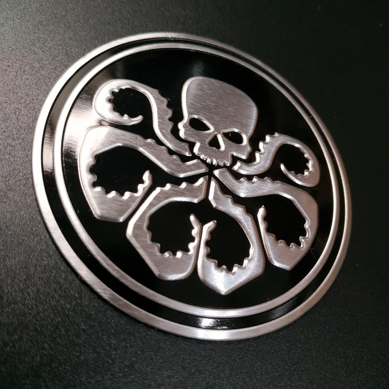 Tem nhôm dán xe HYDRA marvel tròn 7.5cm