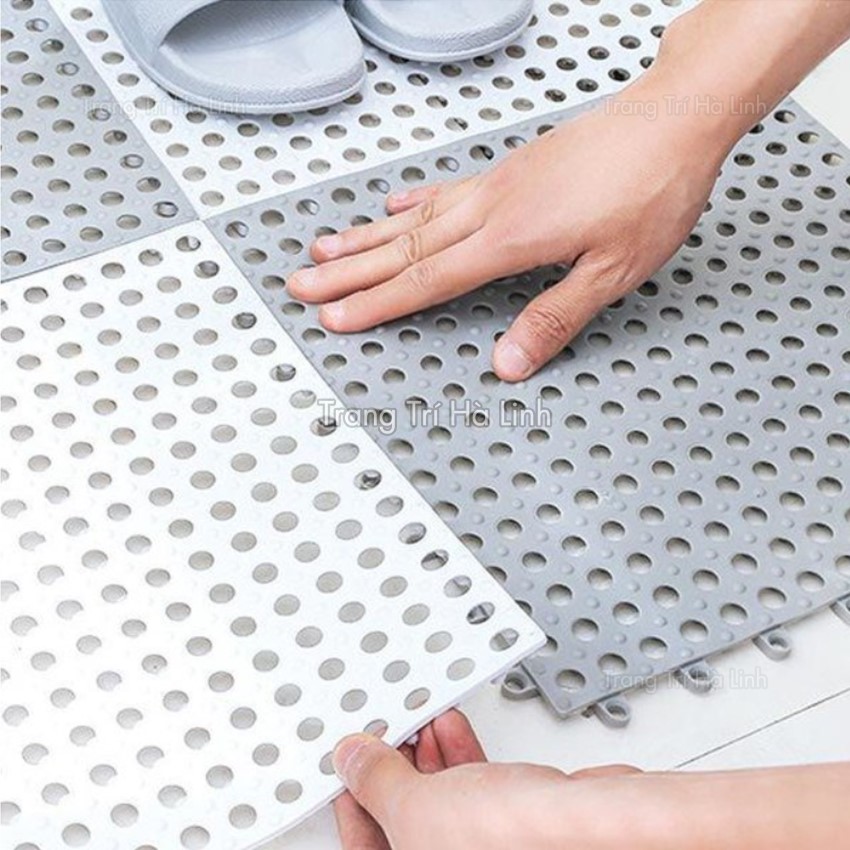 Thảm chống trơn trượt nhà tắm loại 1, tấm nhựa lỗ ghép lót sàn kháng khuẩn an toàn -  Trang Trí Hà Linh