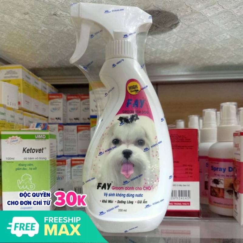 TẮM KHÔ FAY GROOM 350ML - XỊT KHỬ MÙI, DƯỠNG LÔNG CHÓ