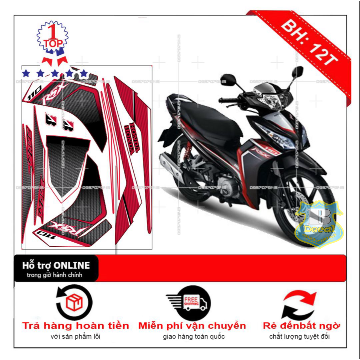 Tem rời wave RSX 2012 đỏ đen
