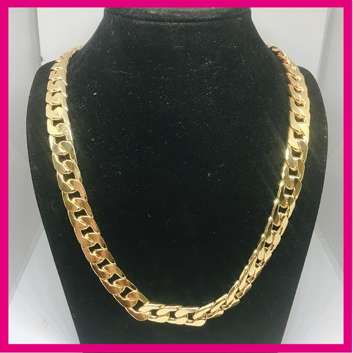 Dây Chuyền Vip Bạc Thái Mạ Vàng 18k siêu to, Vòng Cổ Nam Phong Cách, Dây chuyền nam bạc Thái phong cách MS001  Jewelry Bảo Tín ( Màu Vàng)