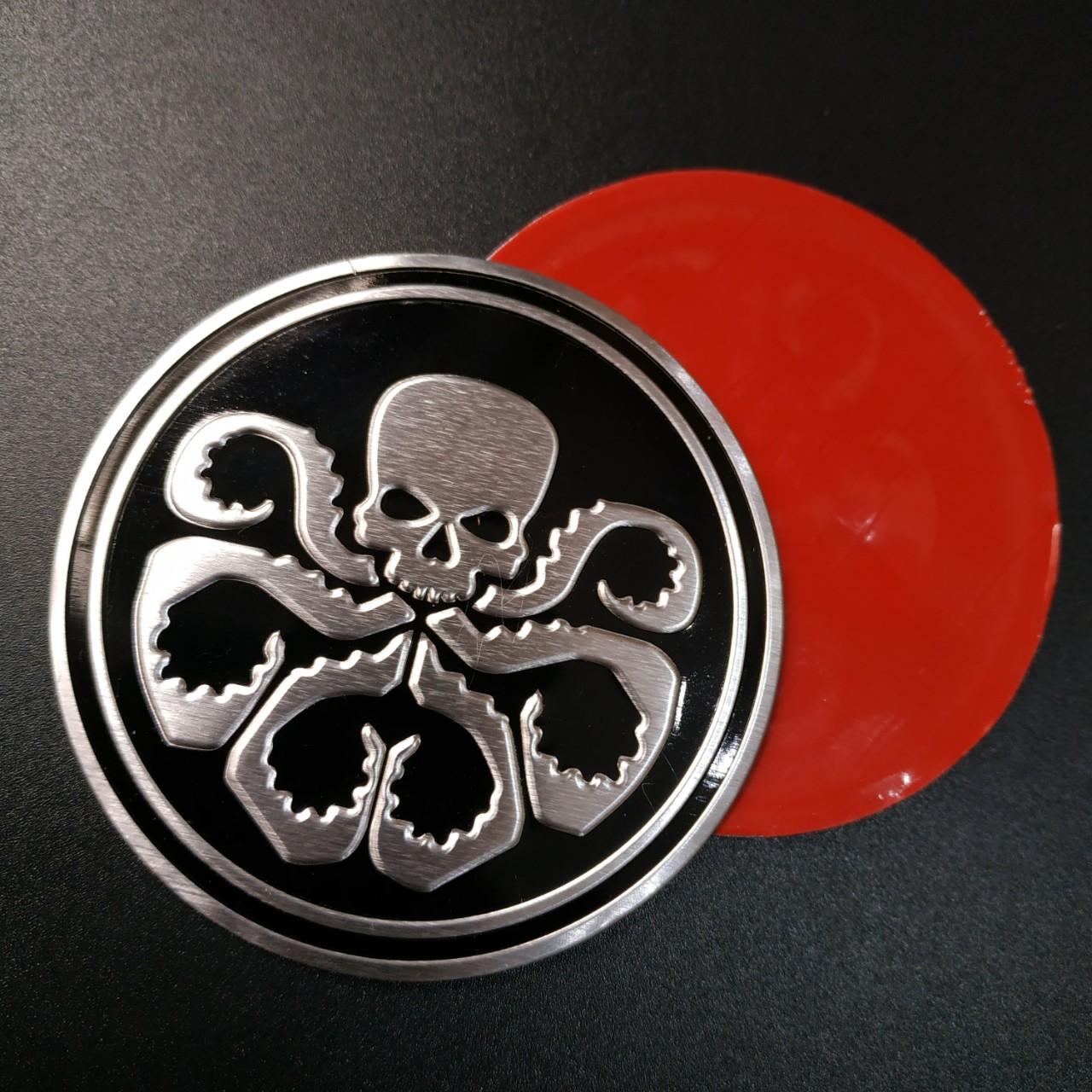 Tem nhôm dán xe HYDRA marvel tròn 7.5cm