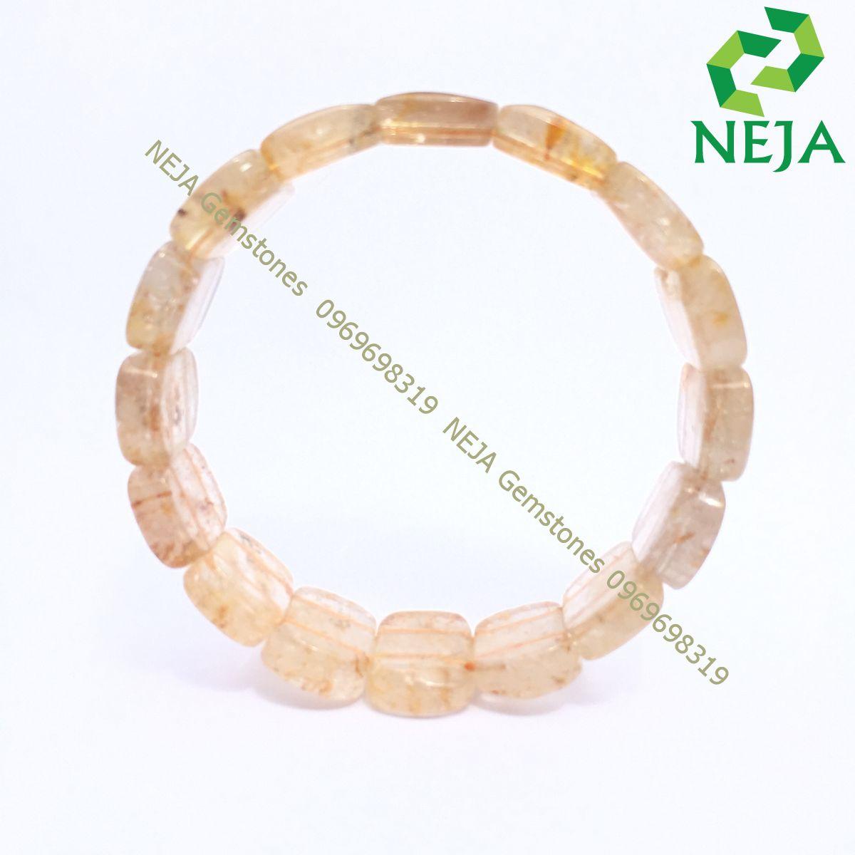 Vòng Thạch Anh Tóc Vàng Bản Vuông NEJA Gemstones