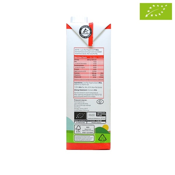 Sữa bò ít béo hữu cơ Koita (1L)