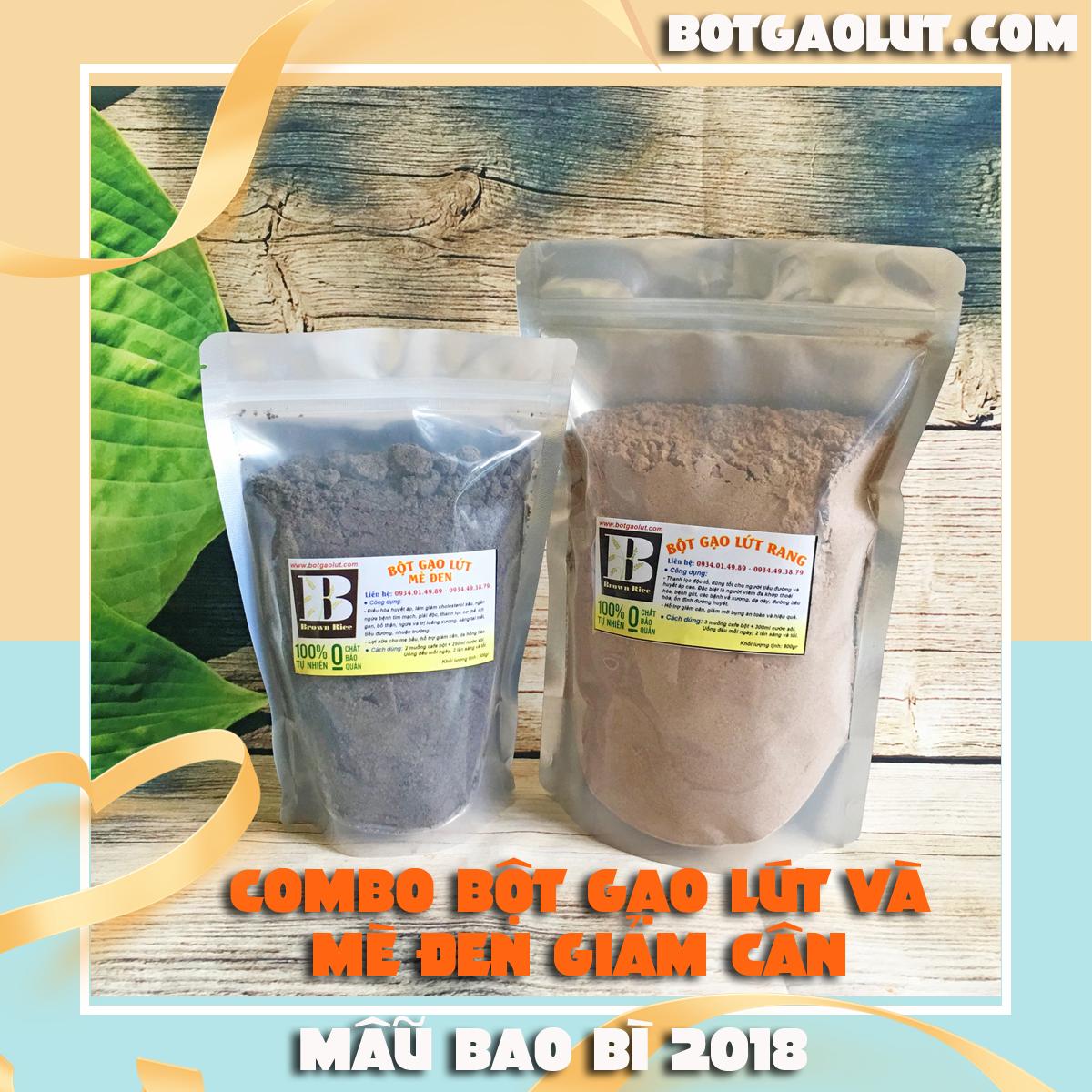 Combo Bột gạo lứt và mè đen Brown Rice giảm cân đẹp da ( 2 sản phẩm )