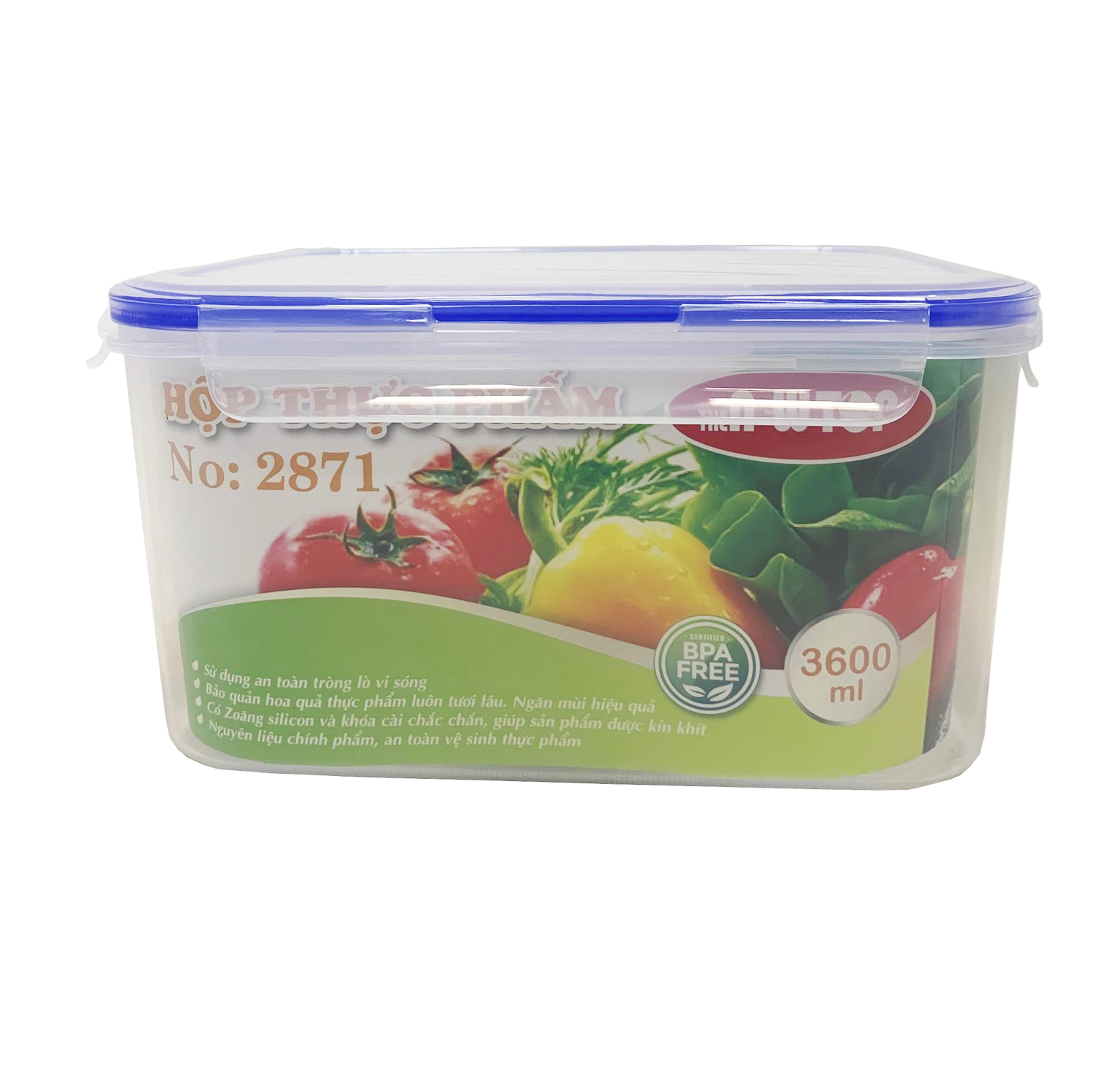 Hộp Lớn Chia Thực Phẩm 3.6L - Hộp Thực Phẩm Cao Cấp Song Long 2871
