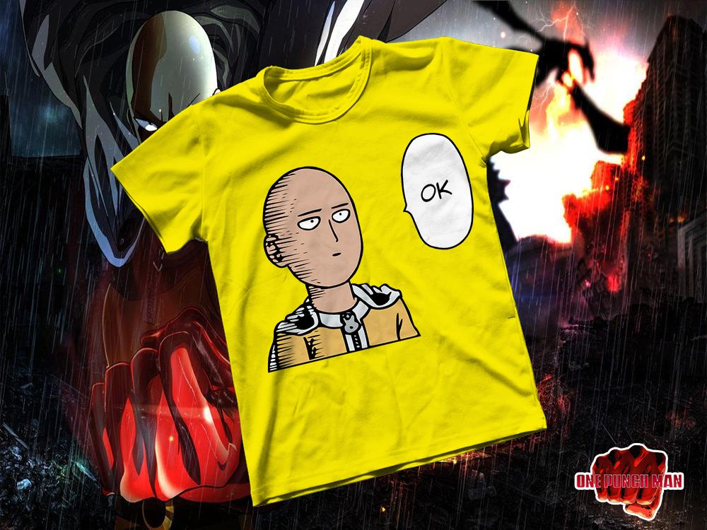 Áo thun Cotton Unisex - Anime - One-Punch Man - Saitama tỉnh bơ
