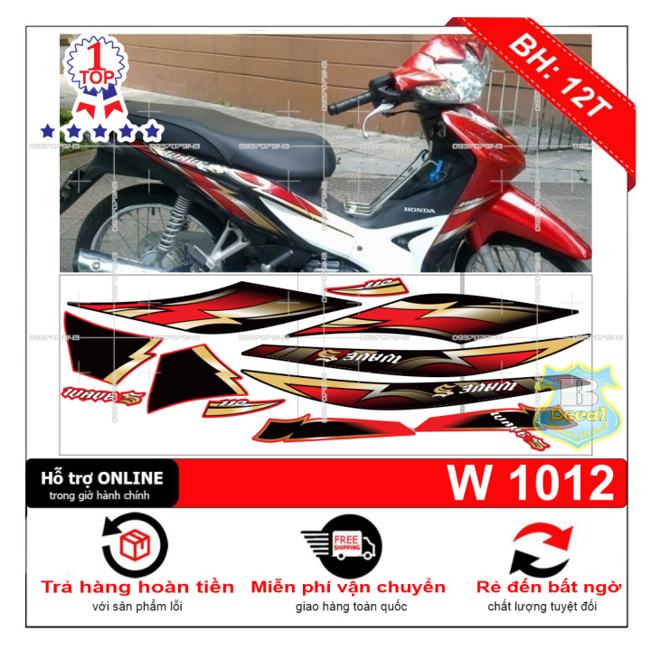 Tem rời wave S 110 mẫu zin đỏ đen