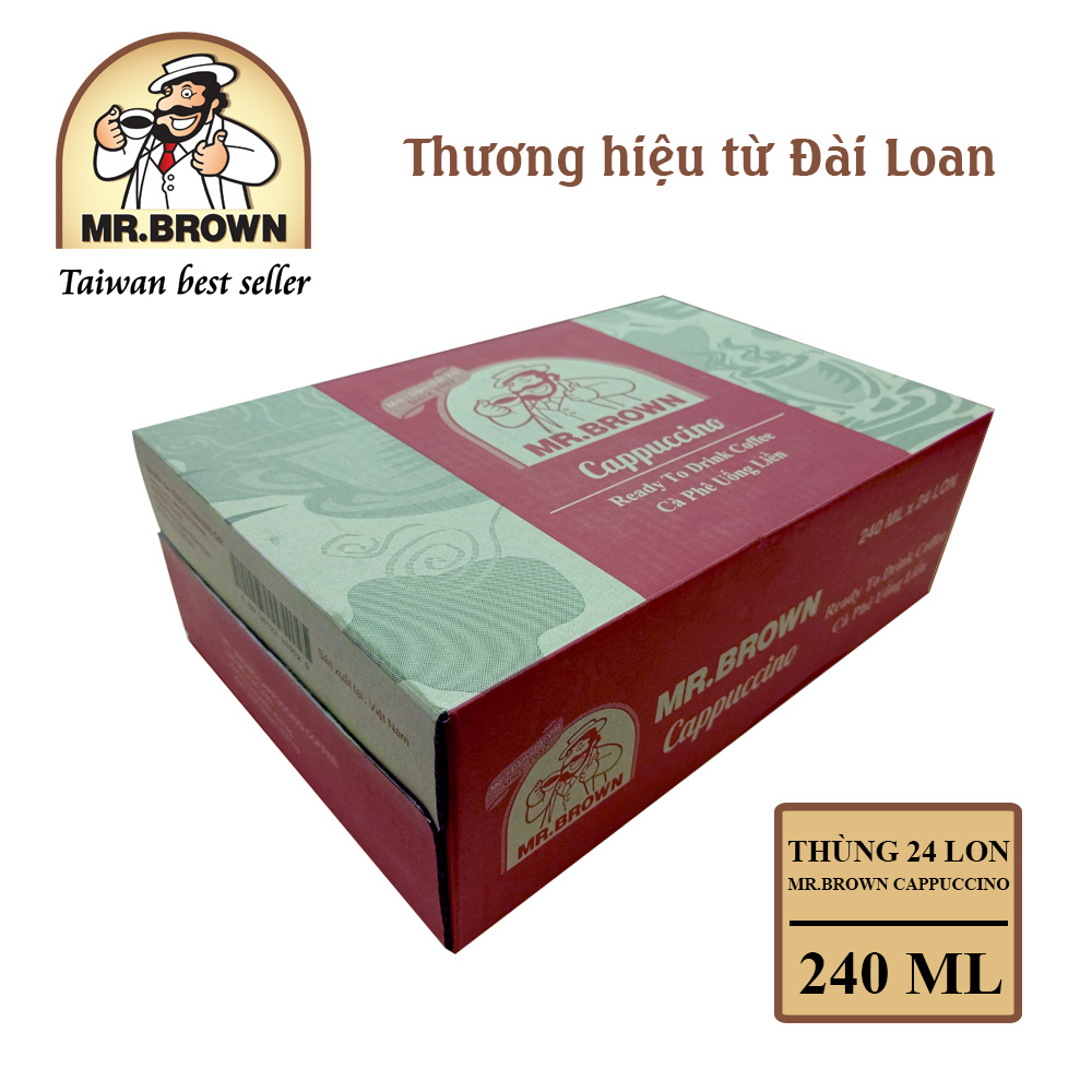 Thùng 24 lon cà phê Mr.Brown Cappuccino