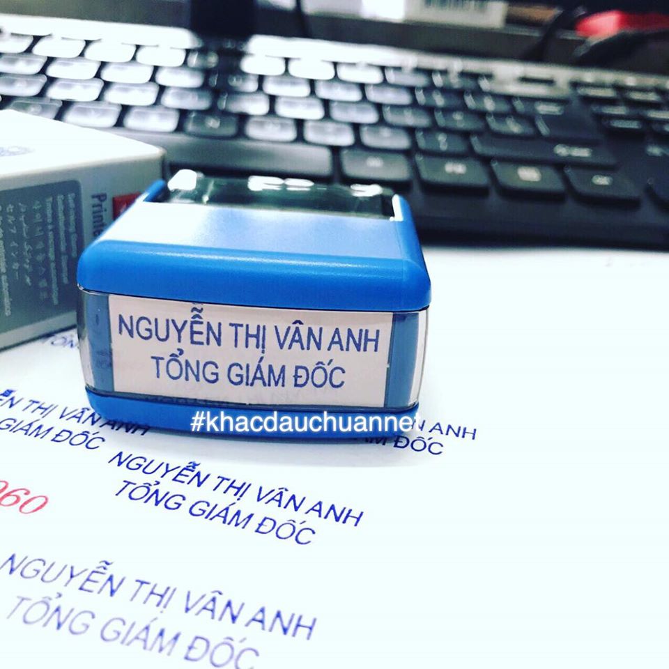 Khay mực cán dấu TDStamp T214(14x38mm) - xanh