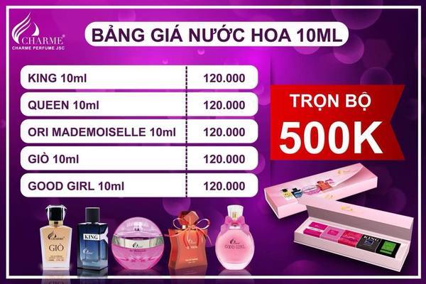 Set 5 Mùi Nước Hoa Mini 10ml