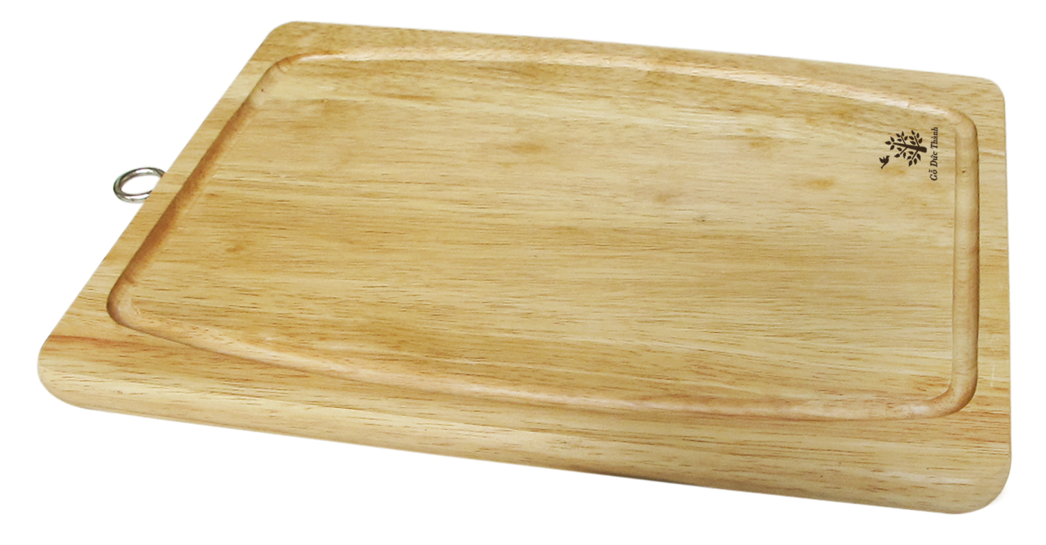 Thớt gỗ chữ nhật có khoen, rãnh Đức Thành 02043