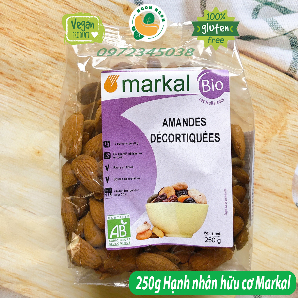 Hạnh nhân hữu cơ Markal 250g - Raw Organic Almonds