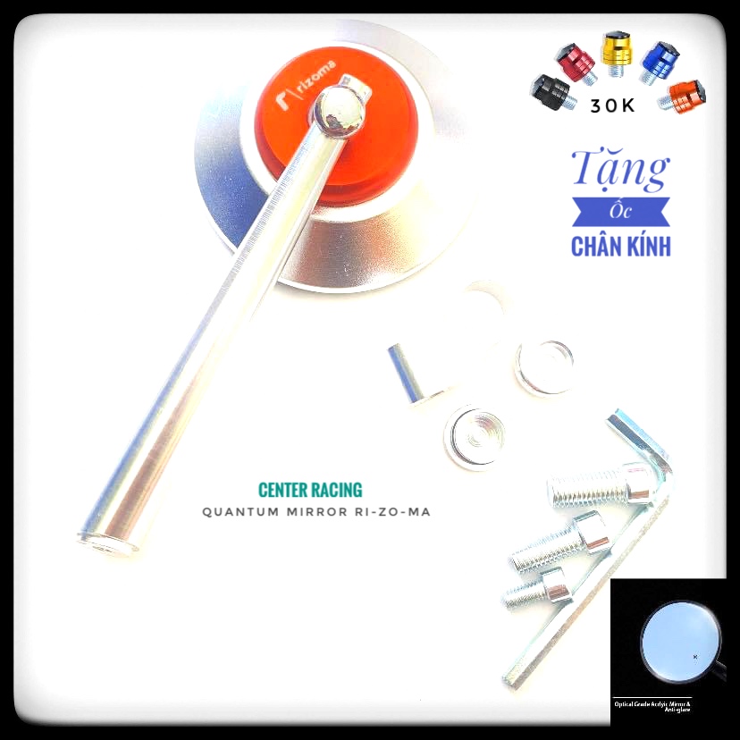 Gương tròn xe máy full cnc ri-zo-ma bên trái