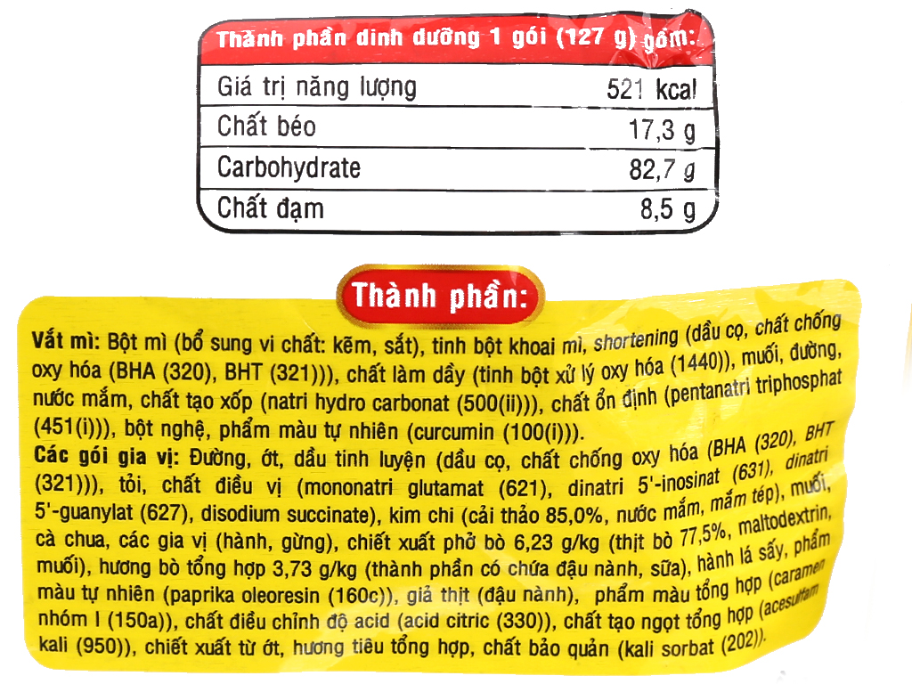 Mì bò SiuKay gói 128g