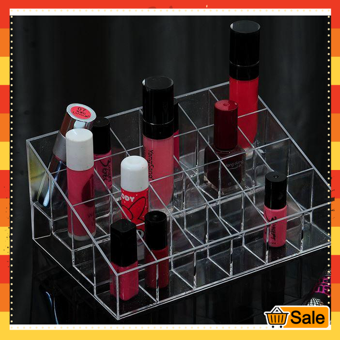 Khay đựng son 24 ô - Khay đựng son trong suốt 24 ô - Kệ đựng mỹ phẩm 24 ngăn [GIÁ SỈ]
