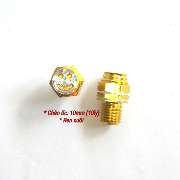 Ốc chân gương xe máy hình mặt cười (01 đôi)