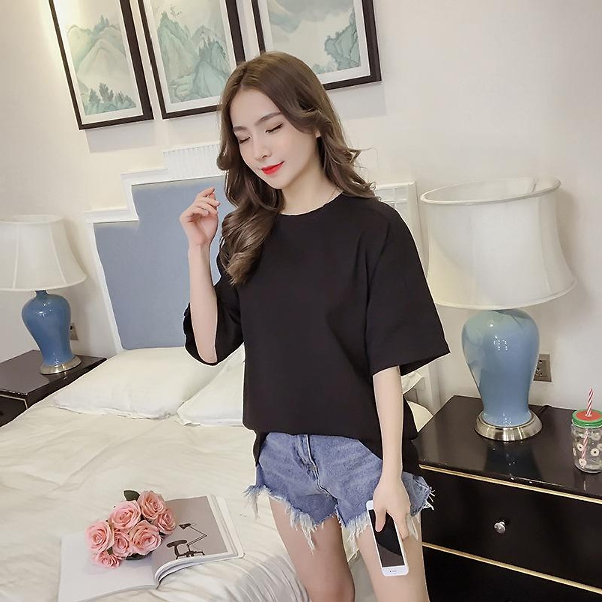 [HCM]ÁO THUN NỮ TRƠN THỜI TRANG VẢI ĐẸP