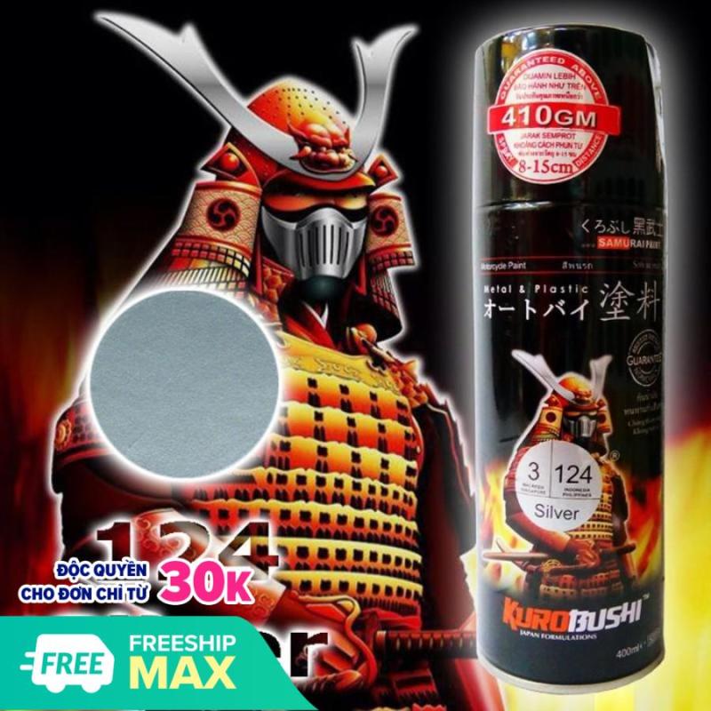 SƠN SAMURAI MÀU BẠC 124 thích hợp cho mọi loại xe ô tô và xe máy, sơn xịt tiện lợi mọi lúc mọi nơi