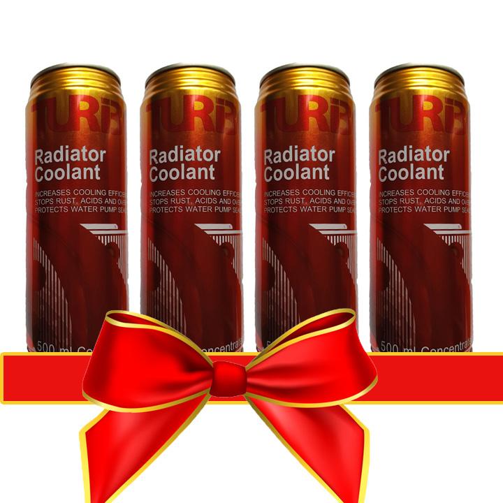 COMBO 4 lon nước làm mát động cơ ô tô Turbo Radiator Coolant 500ml