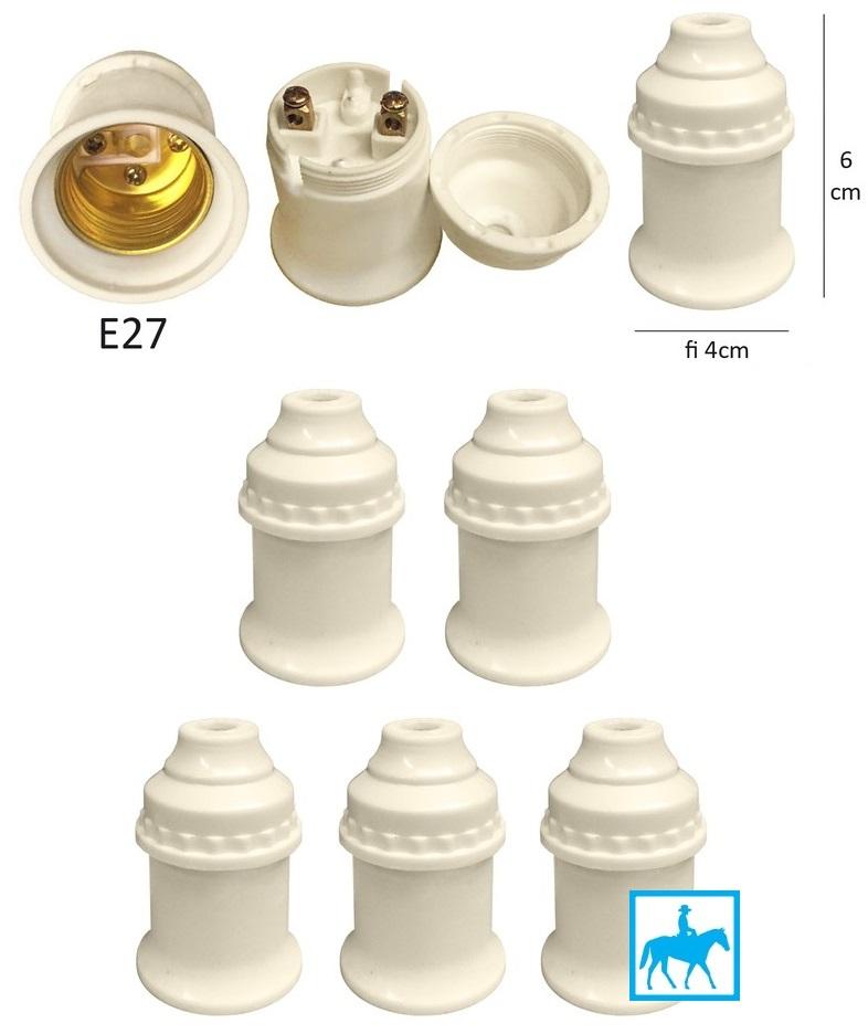 5 Đuôi đèn E27 là đui ren xoáy kích thước 27mm Trắng