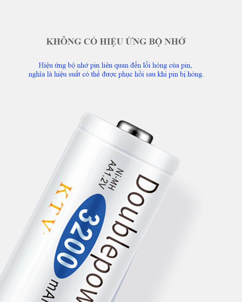 [Hộp 4 viên] Pin sạc AA 3200mAh Doublepow - chuyên dùng Micro, KTV- (màu cam)