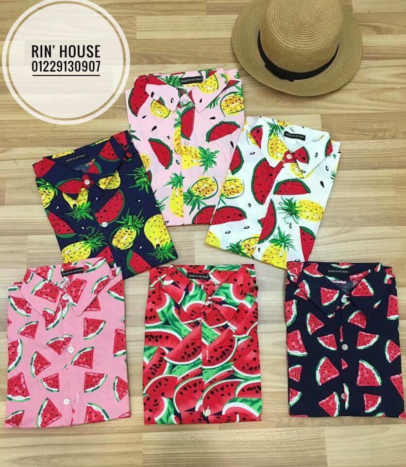 Áo sơ mi trái cây Nam & Nữ chất cotton