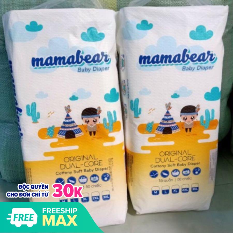 Tã quần Mama Bear  Cao Cấp (Bỉm quần Mamabear mỏng, nhẹ, thấm hút tốt cho em bé khô thoáng suốt đêm)(Gói 100 Chiếc)date 12/2023