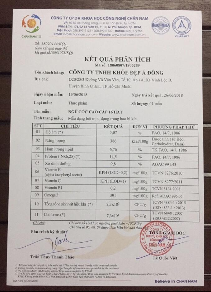 Ngũ Cốc Bà Bầu Cao Cấp 16 Hạt Á Đông