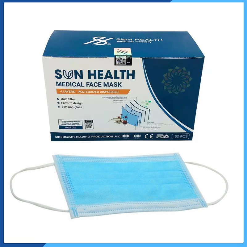 [HÀNG XUẤT KHẨU] Khẩu Trang Y Tế, Túi 10 Chiếc Khẩu Trang 4 Lớp Sun Health, Kháng Khuẩn 99%👉Đầy Đủ Giấy Tờ Kiểm Định👈