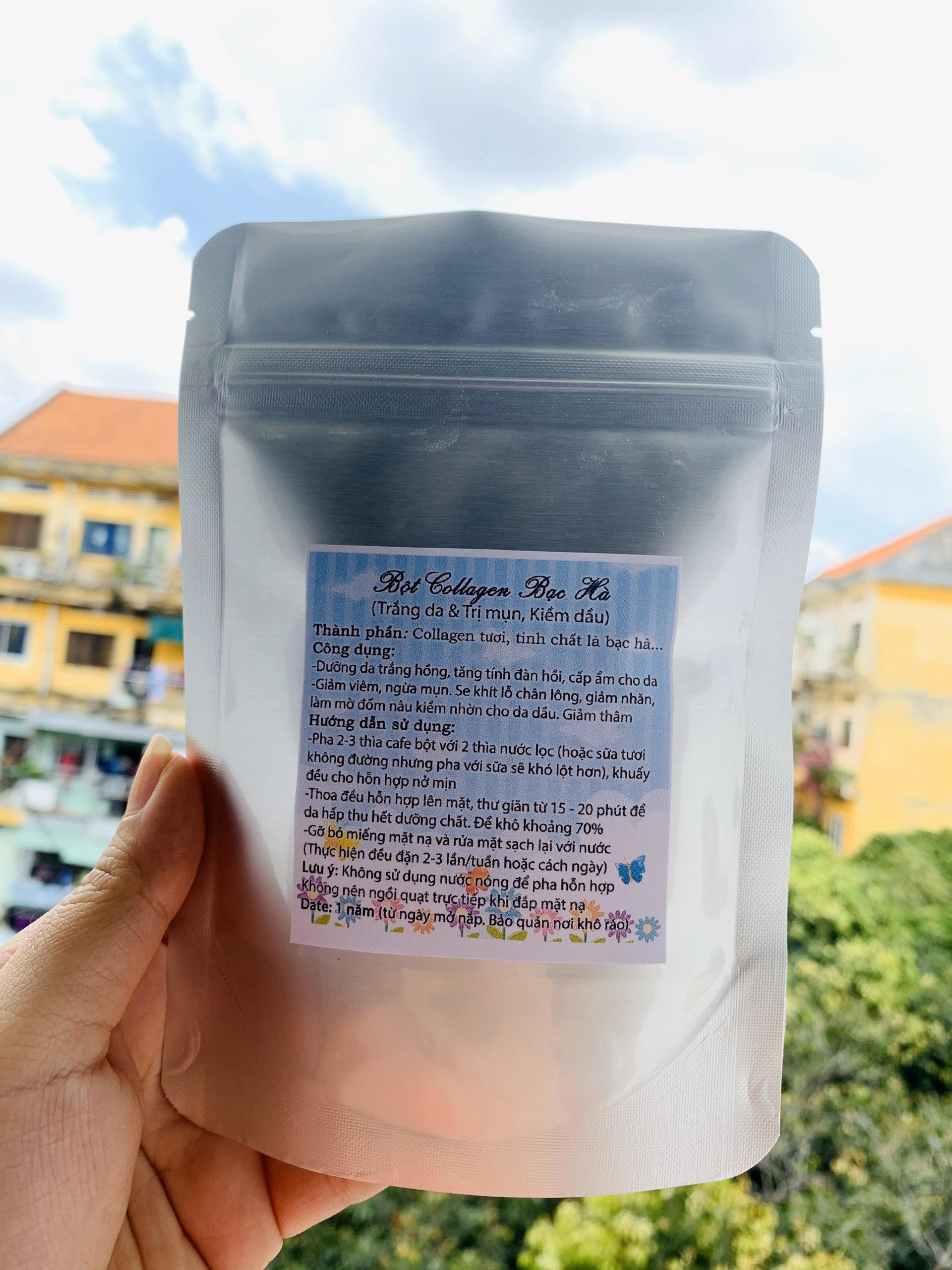 [HCM]Bột Collagen Bạc Hà 100 gram - Mờ Thâm Trắng Da