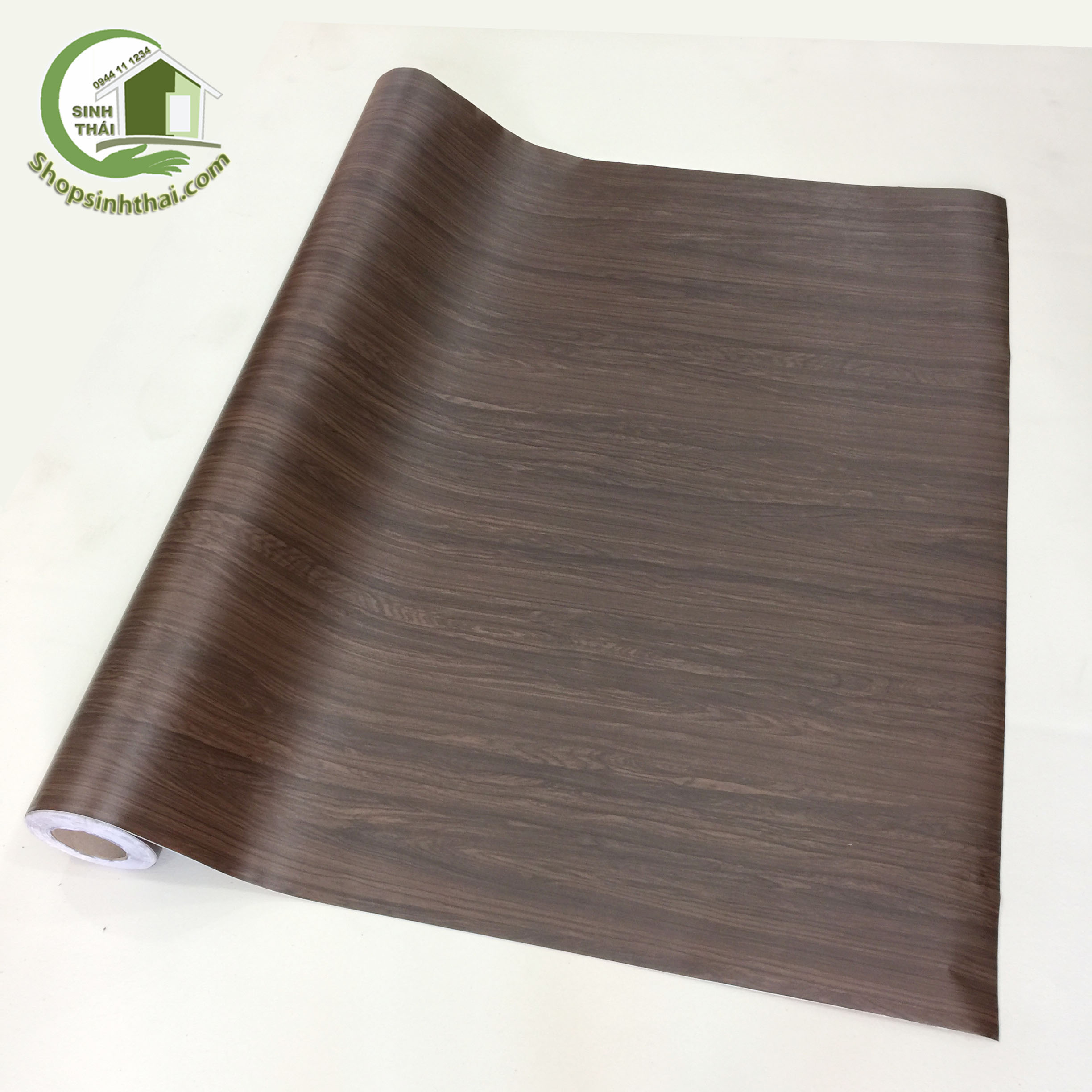 [HCM]Giấy Dán Tường Giả Gỗ Màu Nâu Đậm - [ 50cm x Khổ 120cm ] Có Sẵn Keo