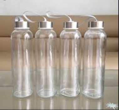 Combo 10 Bình Nước Thủy Tinh 500ml Nắp Dây Xách