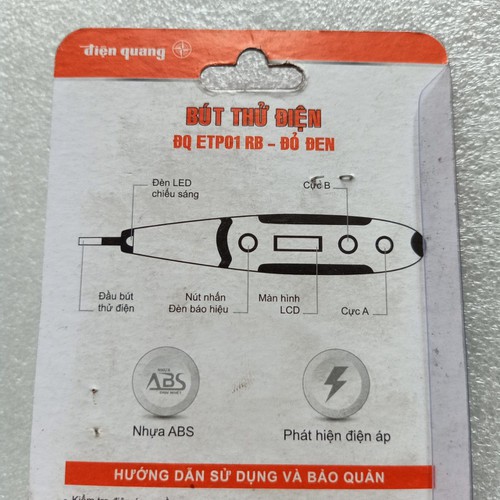 Bút thử điện Điện Quang ETP01 ( hiển thị LCD, đỏ đen )